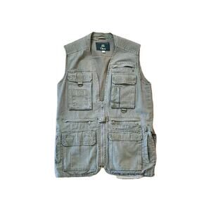 Orvis Zambezi Twill Safari Vest Mens Tan Cargo Rugged Traveler Photograher S